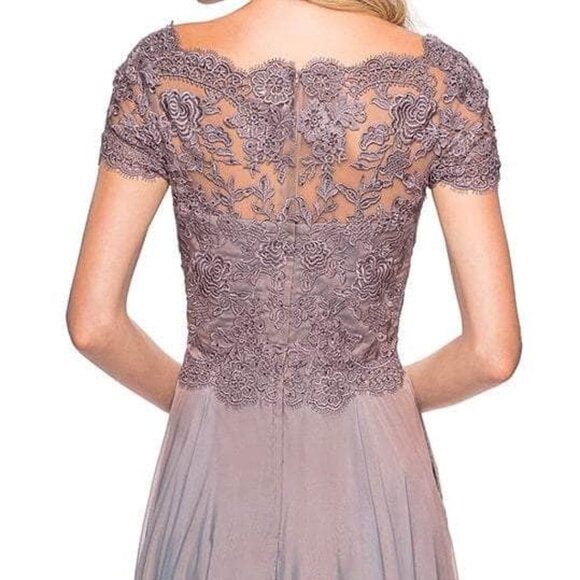 NWT La Femme 27098SC Chiffon Mother of the Bride Dress Cocoa in Size 0 - Picture 5 of 10